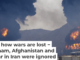 Plumes of smoke and fire rise after debris from an intercepted Iranian drone struck an oil facility, according to authorities, in Fujairah, United Arab Emirates, on March 14, 2026. AP Photo/Altaf Qadri